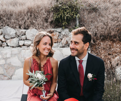 Couple shoot at an outdoor wedding