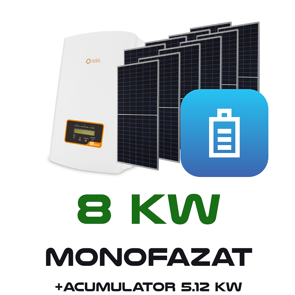 Sistem Complet 8kW Monofazat Canadian Solar + Solis - Acumulator Inclus