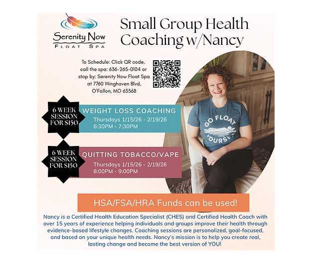 Health Coaching | Serenity Now Float Spa