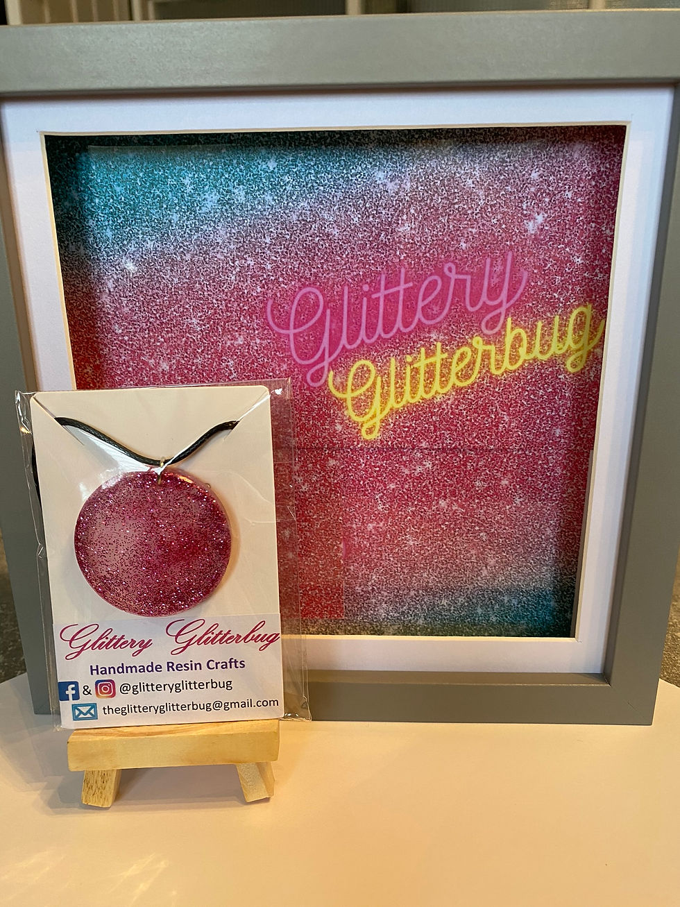 Thumbnail: Large Glittery Disc Necklace