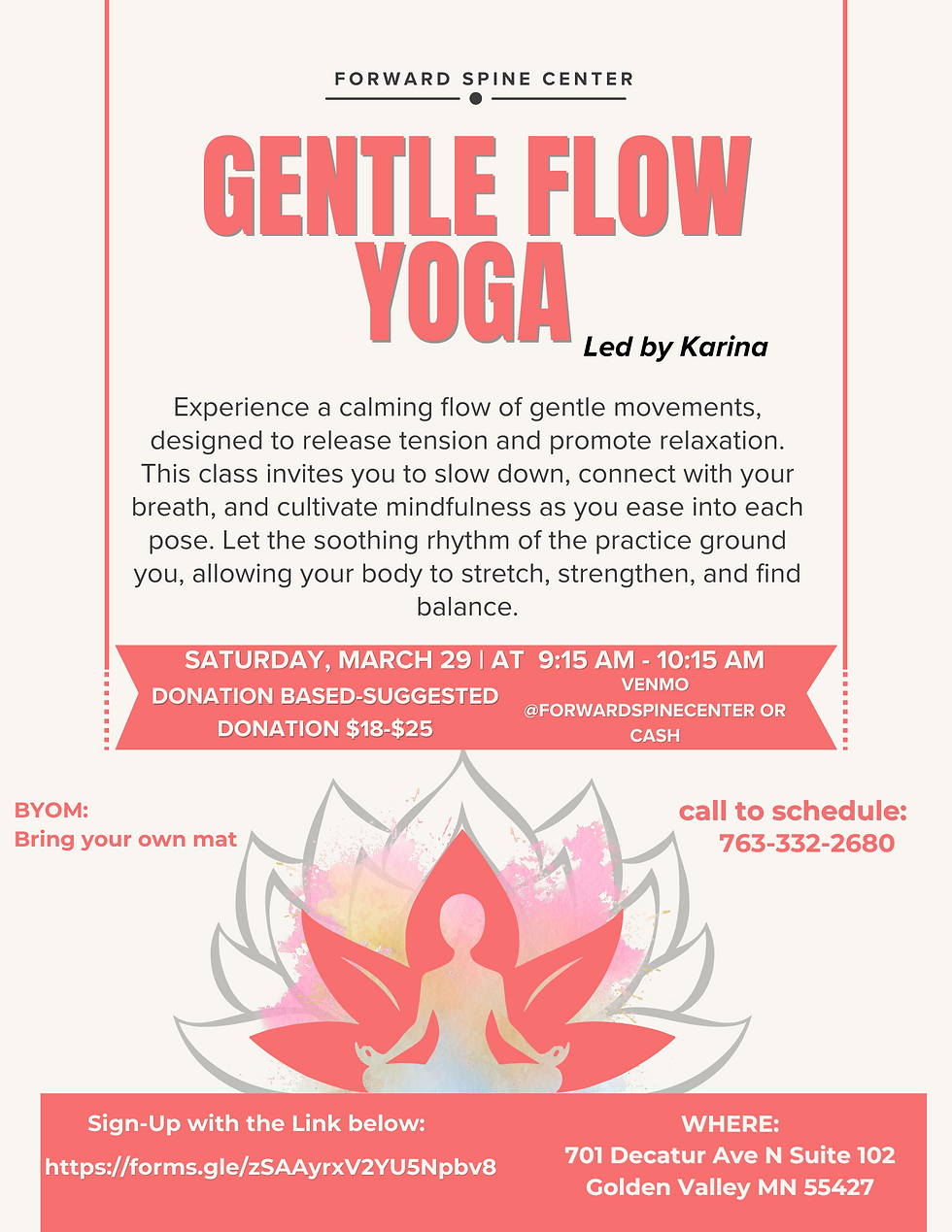 Gentle Hatha with Forward Spine Center