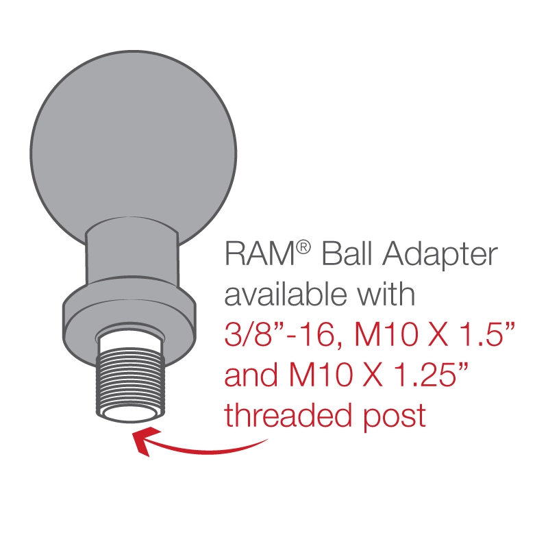 縮圖：RAM® B-236 3/8"-16 螺牙-1吋球