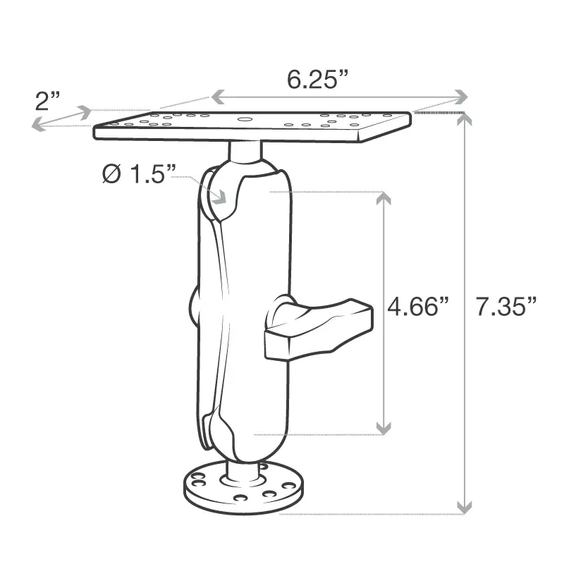 縮圖：RAM® 船用電子設備圓盤座套件 - C size 1.5"球