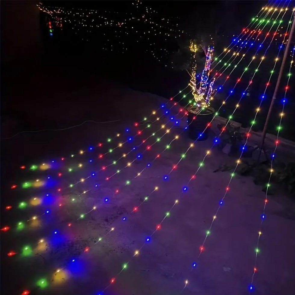 Miniatura: Estrella con cascada de luces led