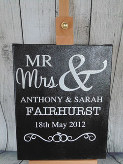 Mr and Mrs Wedding Canvas