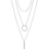 Thumbnail: 3-row stainless steel layered chain necklace with circle and bar pendants displayed on a white background.