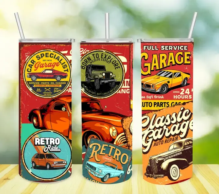 Vintage Car Tumbler