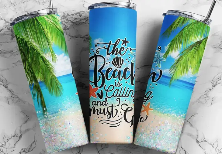 The Beach is Calling Skinny Tumbler