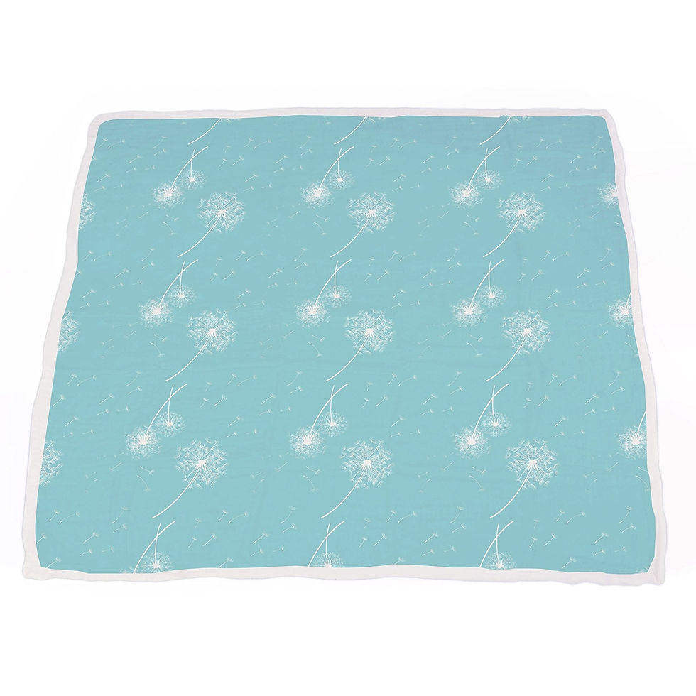 Thumbnail: Corgi and Dandelion Seeds Bamboo Muslin Newcastle Blanket