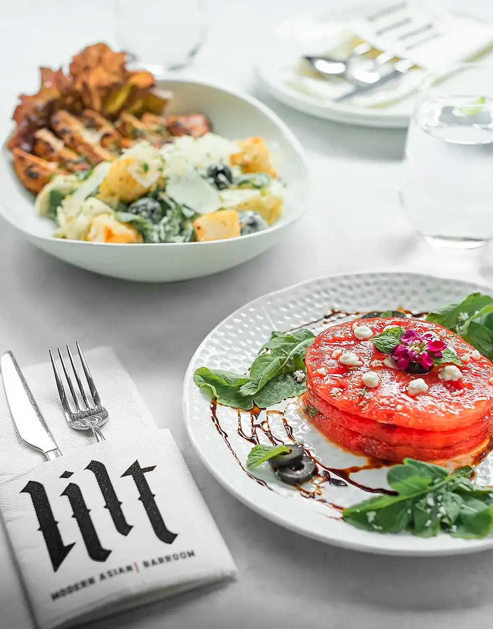 Professional food photography of Italian cuisine demonstrating food styling and composition techniques for restaurant marketing