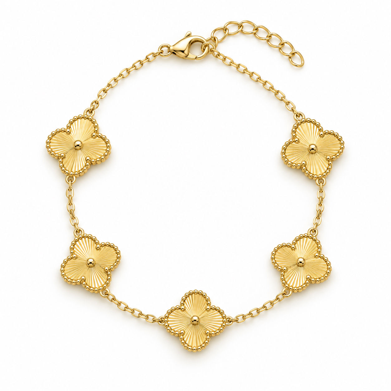 Gold Sunburst Clover Bracelet