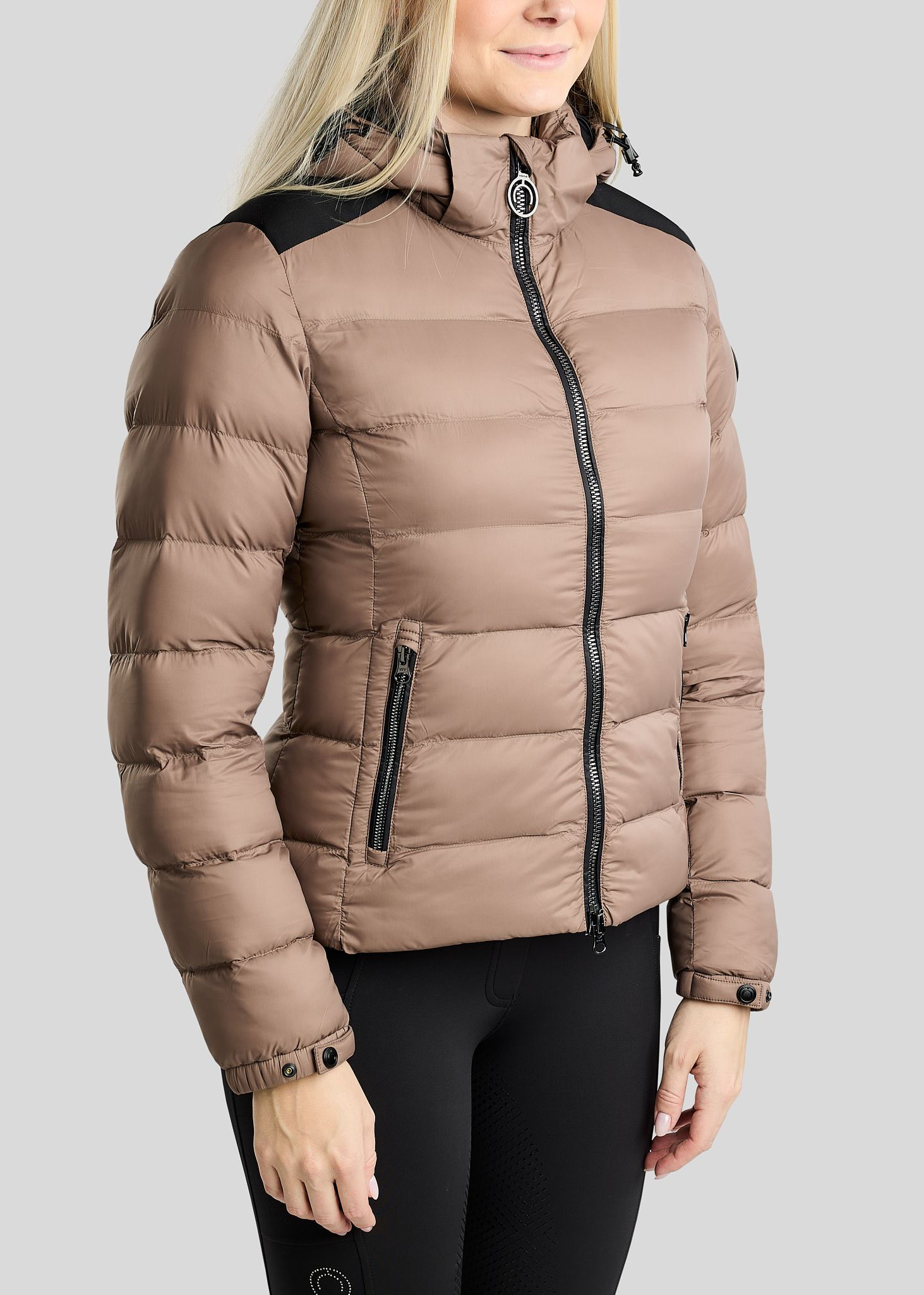 MoAthena REFINED short jacket Nougat Brown Montar