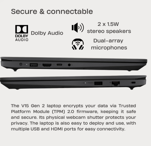 Miniatura: Lenovo Portátil V15 G2, pantalla FHD de 15,6 pulgadas, procesador Intel de doble