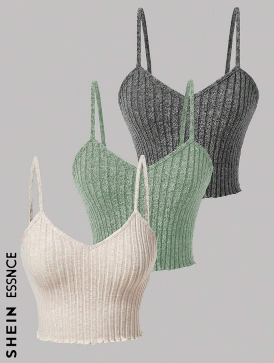 Miniatura: Camiseta sin mangas acanalada de unicolor