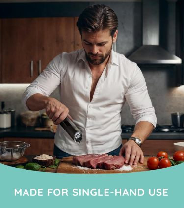 Miniatura: Gravity - Juego de 2 molinillo eléctrico de sal y pimienta, funciona con pilas,