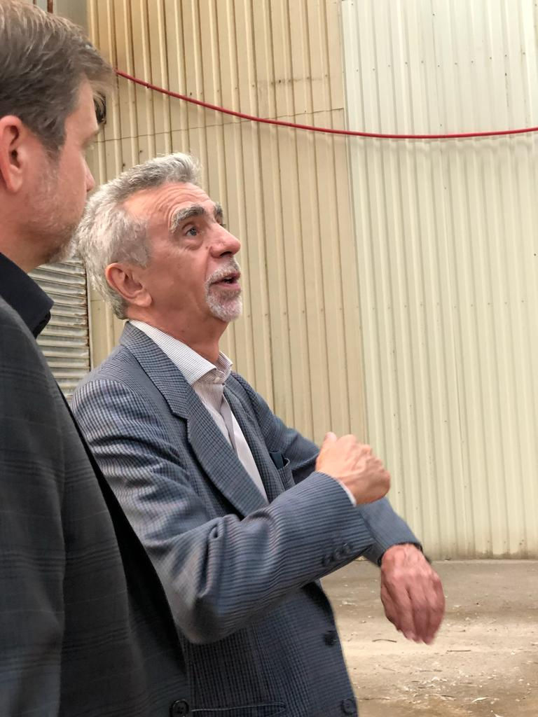Brad Harris speaks to a client in Dunkirk, France