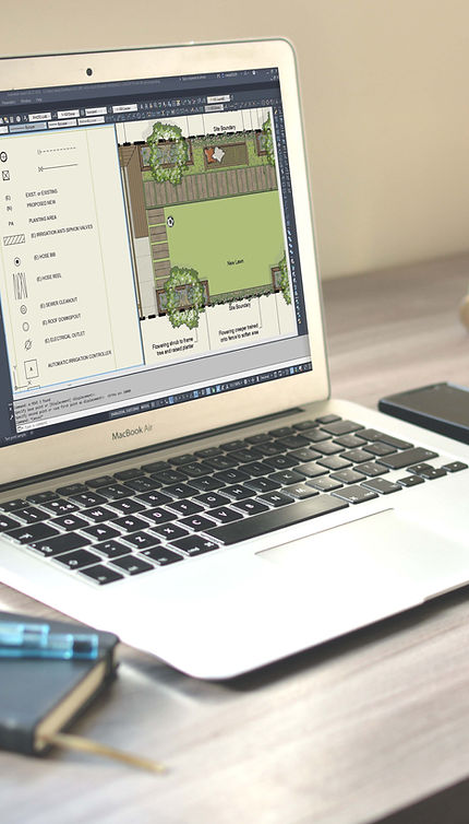 Laptop landscape plan in cad