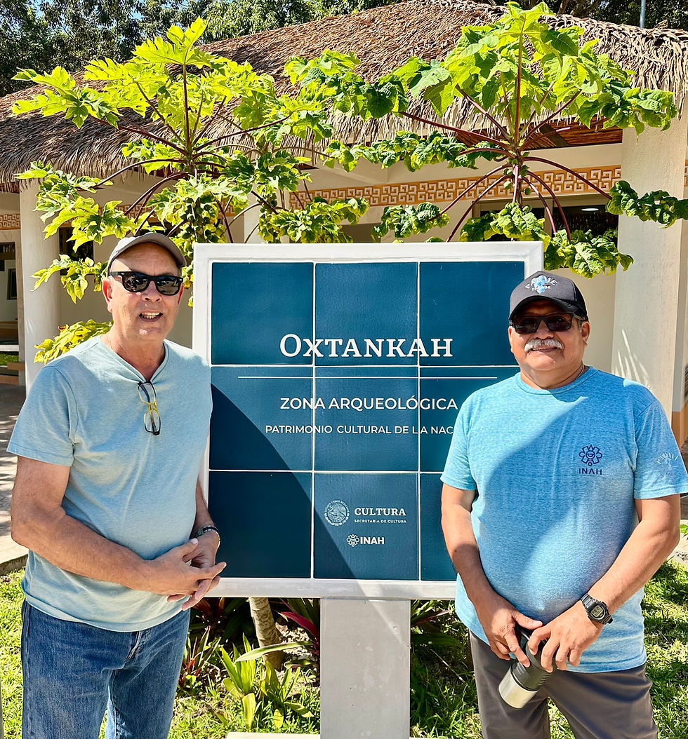 Dan Griffin with Archaeologist Luis Pantojas at Oxtankah.