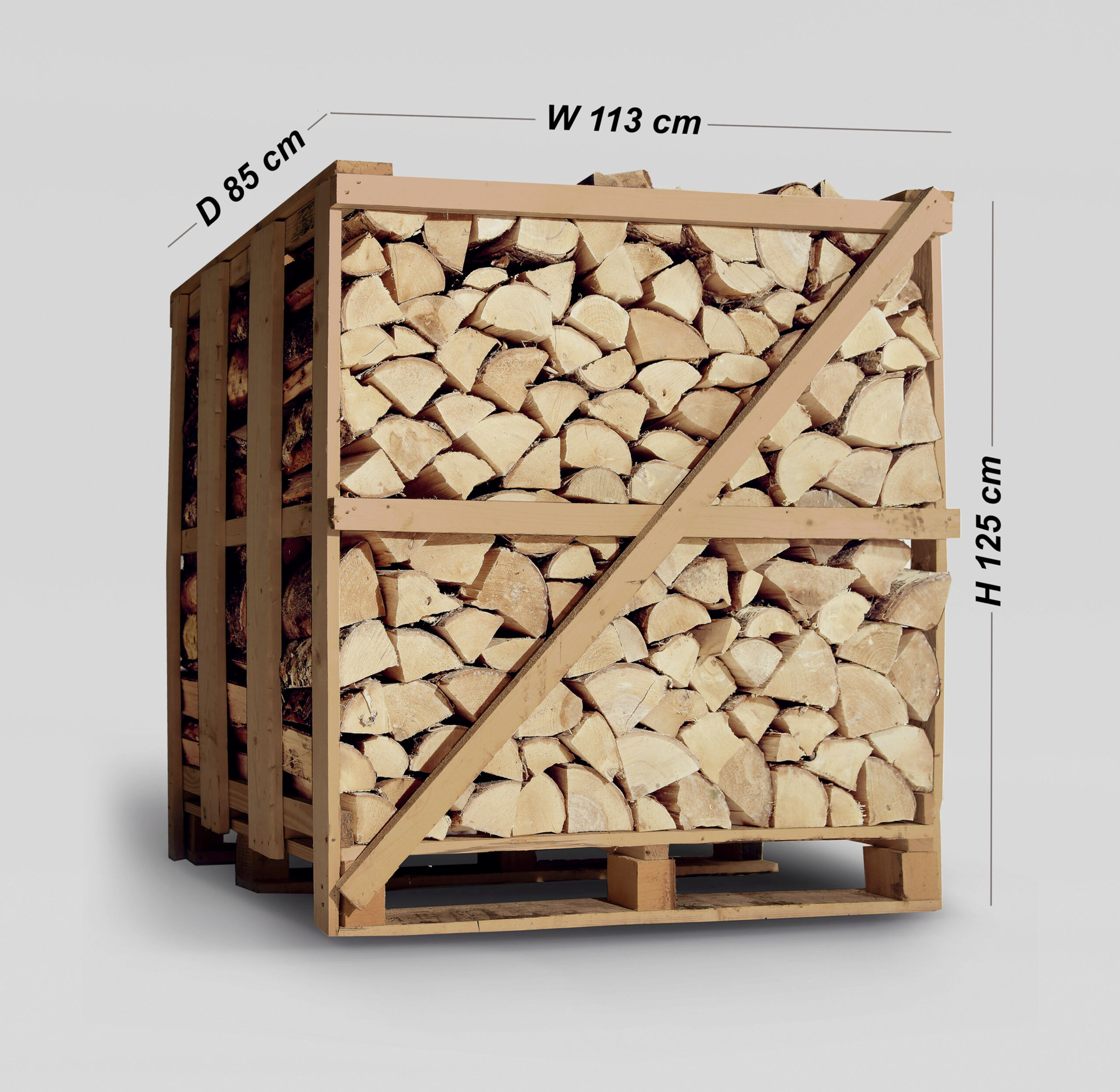 1m3 (1.8m3 lose) Crates of Kiln dried logs
