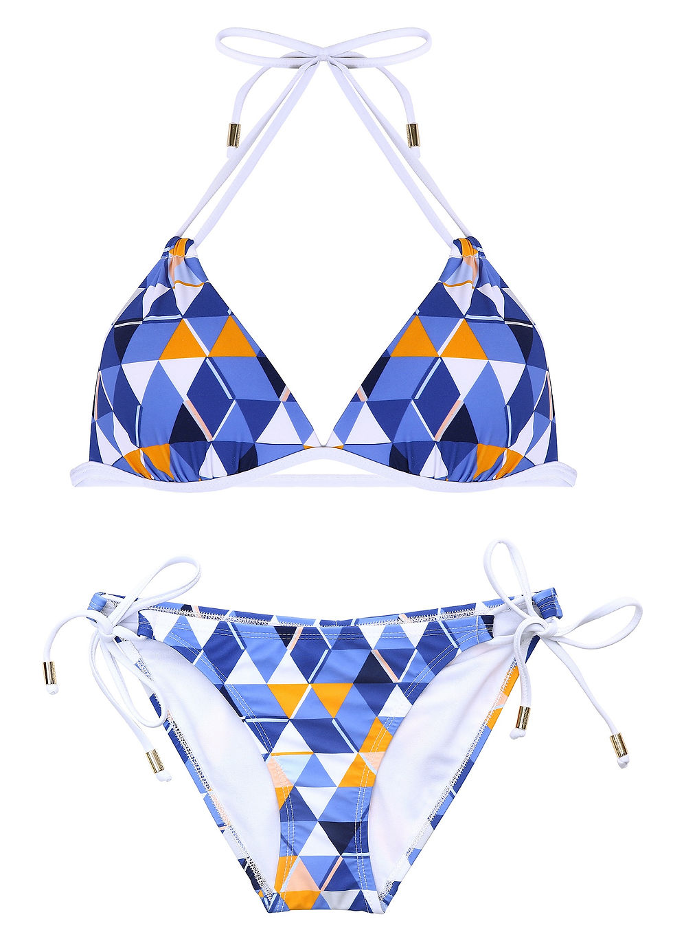 サムネイル： ダブルストラップ 美胸メイクビキニ≪トップス≫ × ブルーグラフィック