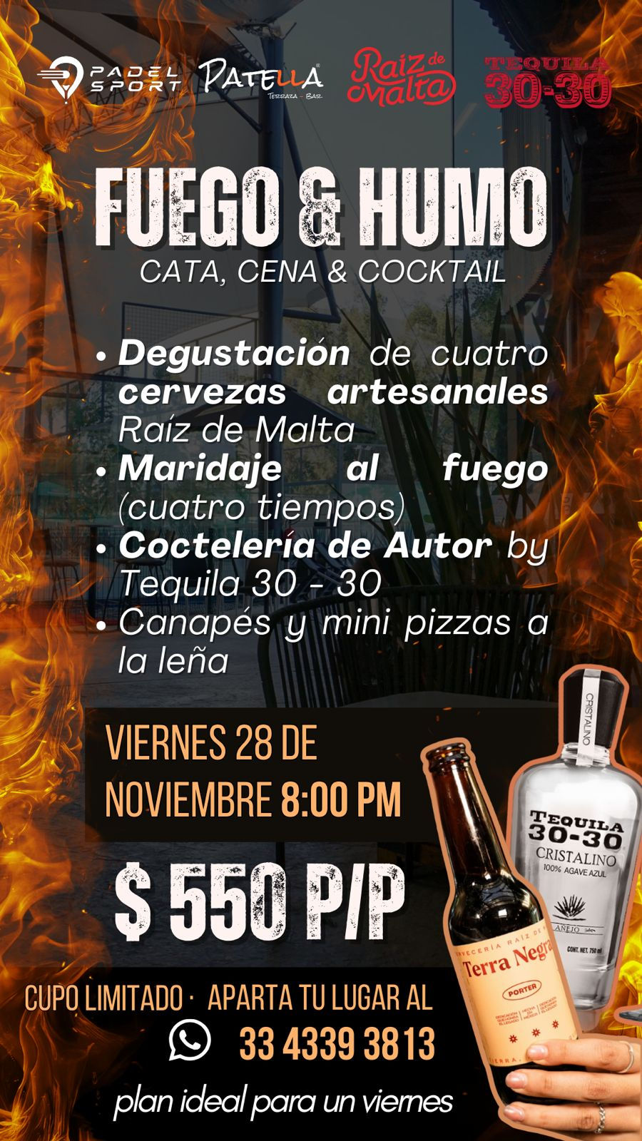 FUEGO Y HUMO cata, cena y cocktail.