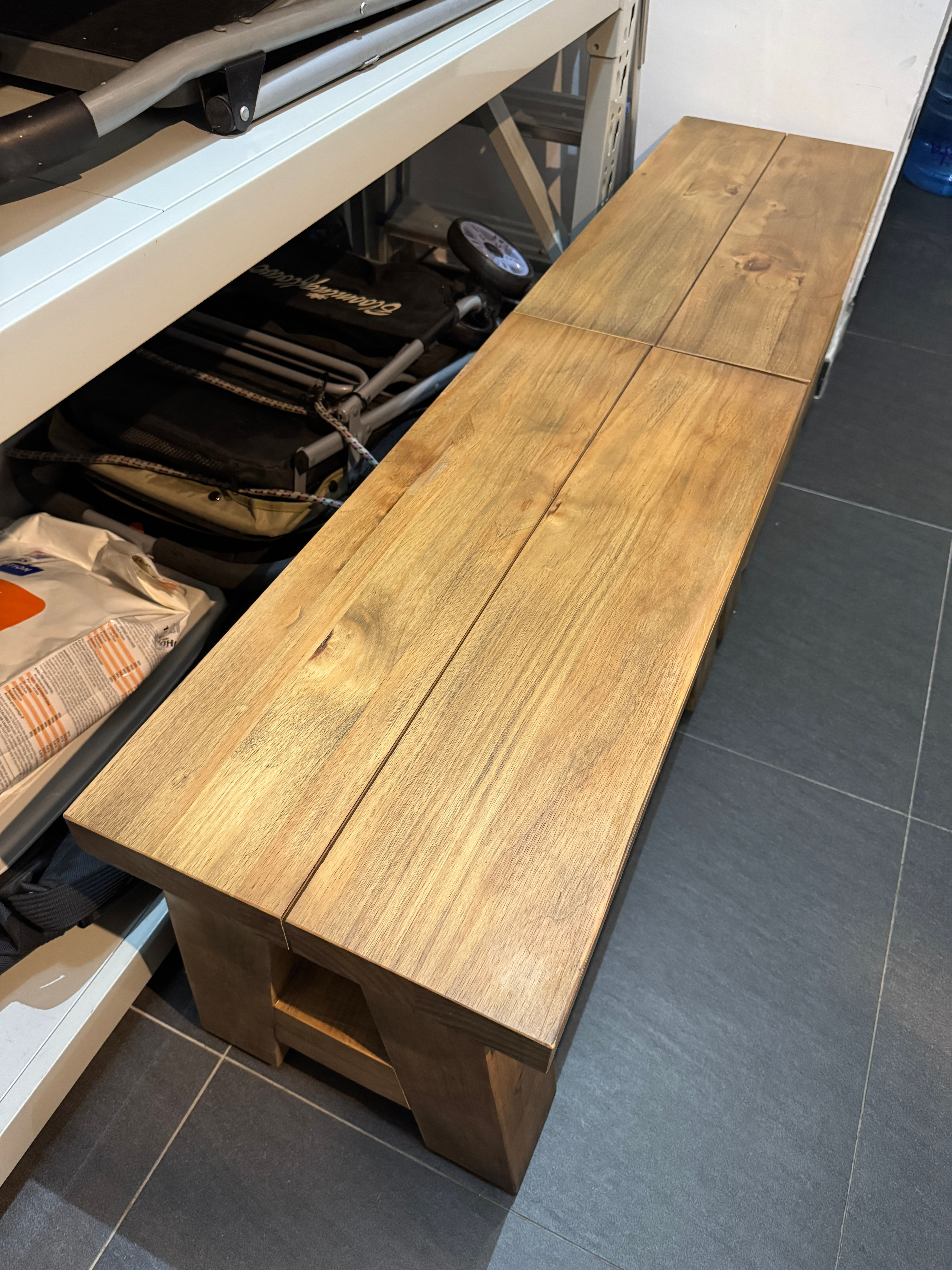 BiGi 4.5cm New Zealand 100% wood bench in different sizes (with wood leg)