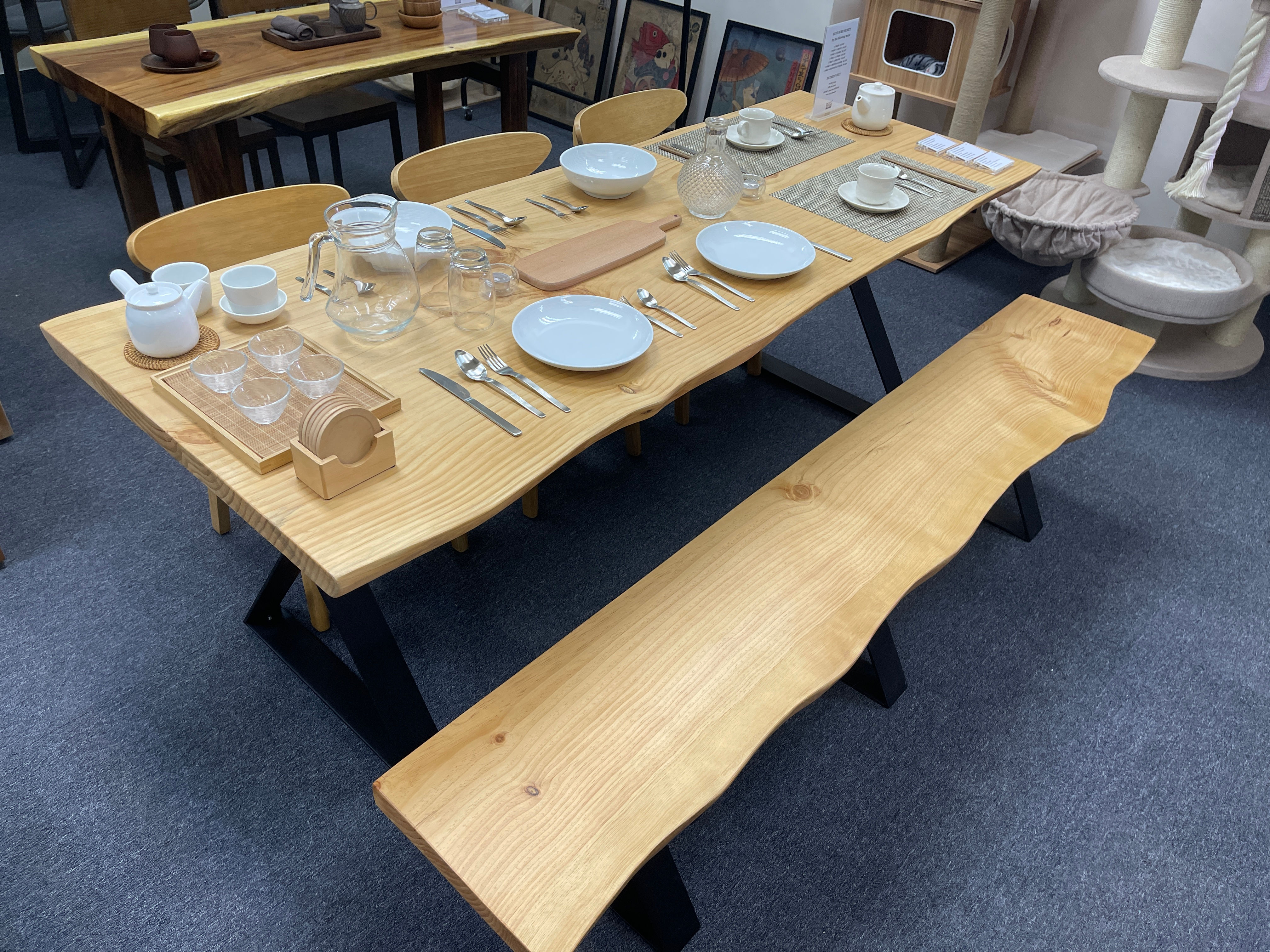 BIGI  新西蘭全實木 4.5 200x75-80cm 套裝 餐枱  (1 table + 1 bench + 3 chairs)