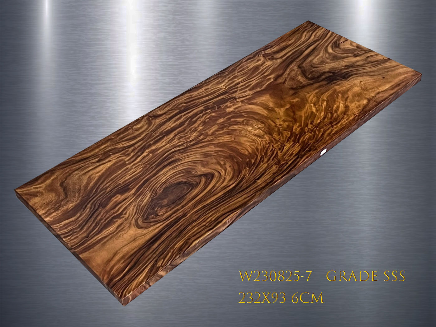 W230825-7 BIGI 南美胡桃木稀有部位 "SSS" Rare part of South America Walnut slab