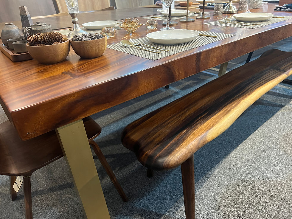 Thumbnail: BIGI  全實木胡桃木(6.5 220x100cm 套裝) 餐枱  (1 table + 1 bench + 1 chair)