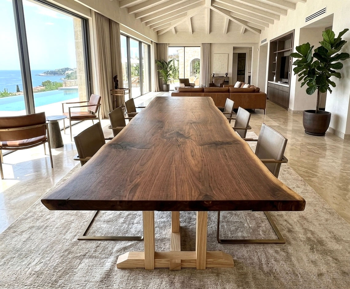 BiGi 4-5cm SSS 黑胡桃木原木拼天然邊餐枱 不同尺寸訂造 Black Walnut wood table in different size