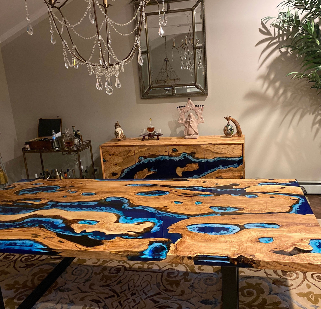 #30 BiGi Poplar table with wood/metal leg *Made in Europe