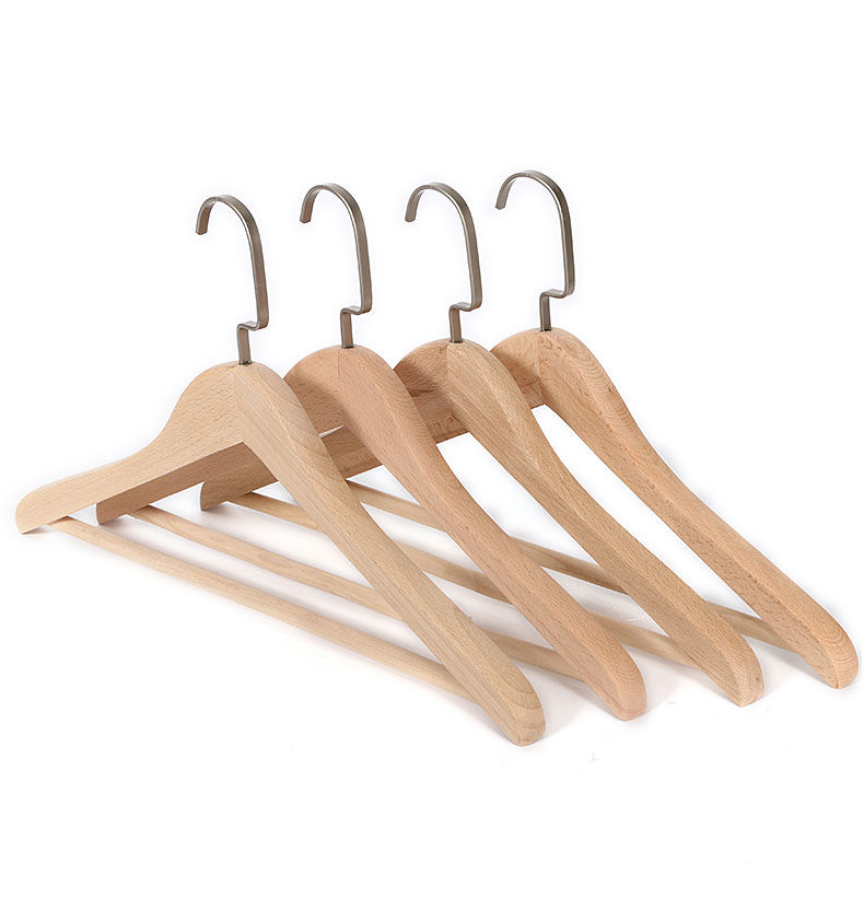 Thumbnail: 比治 櫸木衣架 Bigi beech coat hanger with bar BCH02 Shoulder-2cm L=44.5cm (HKD34/pc*)