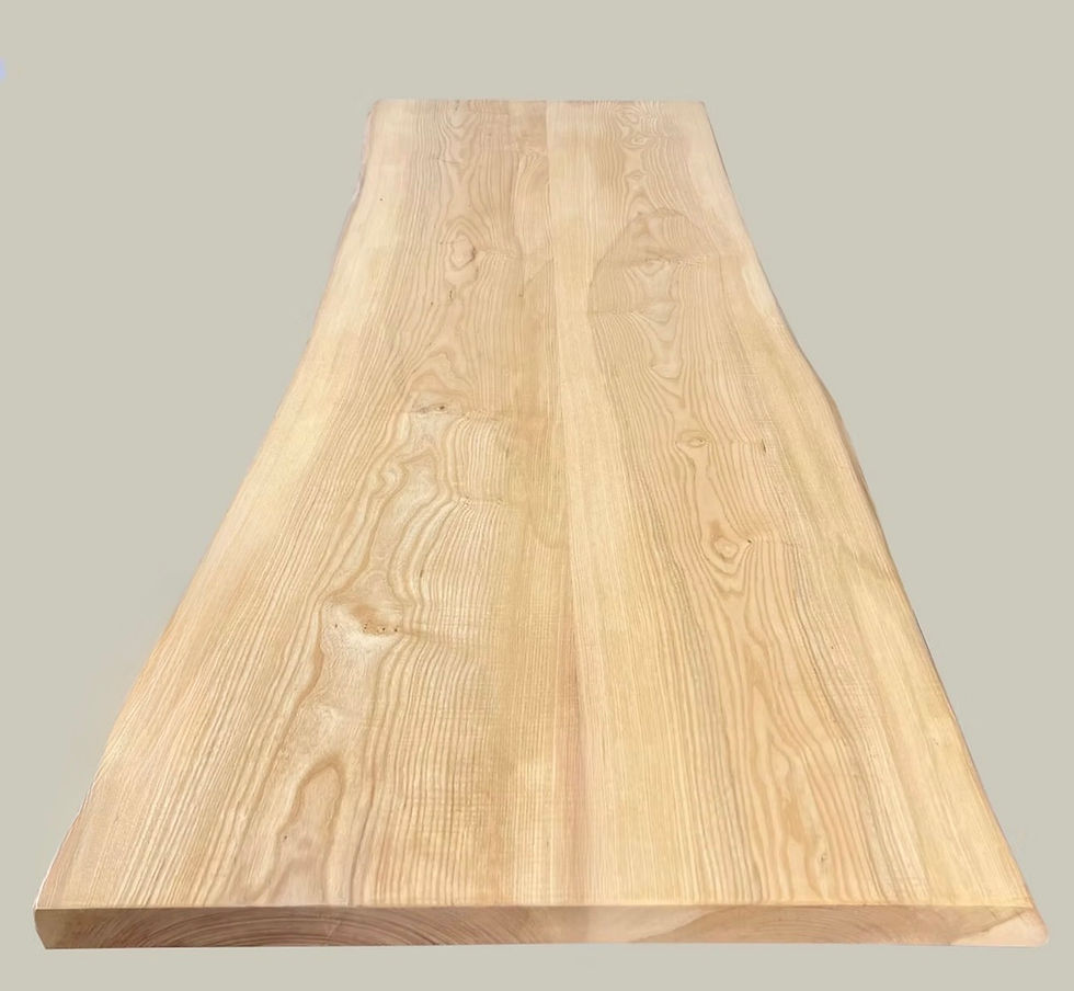 Thumbnail: BiGi 4-5cm 美國白蠟木原木拼天然邊餐枱 不同尺寸訂造 America Ash wood table in different sizes