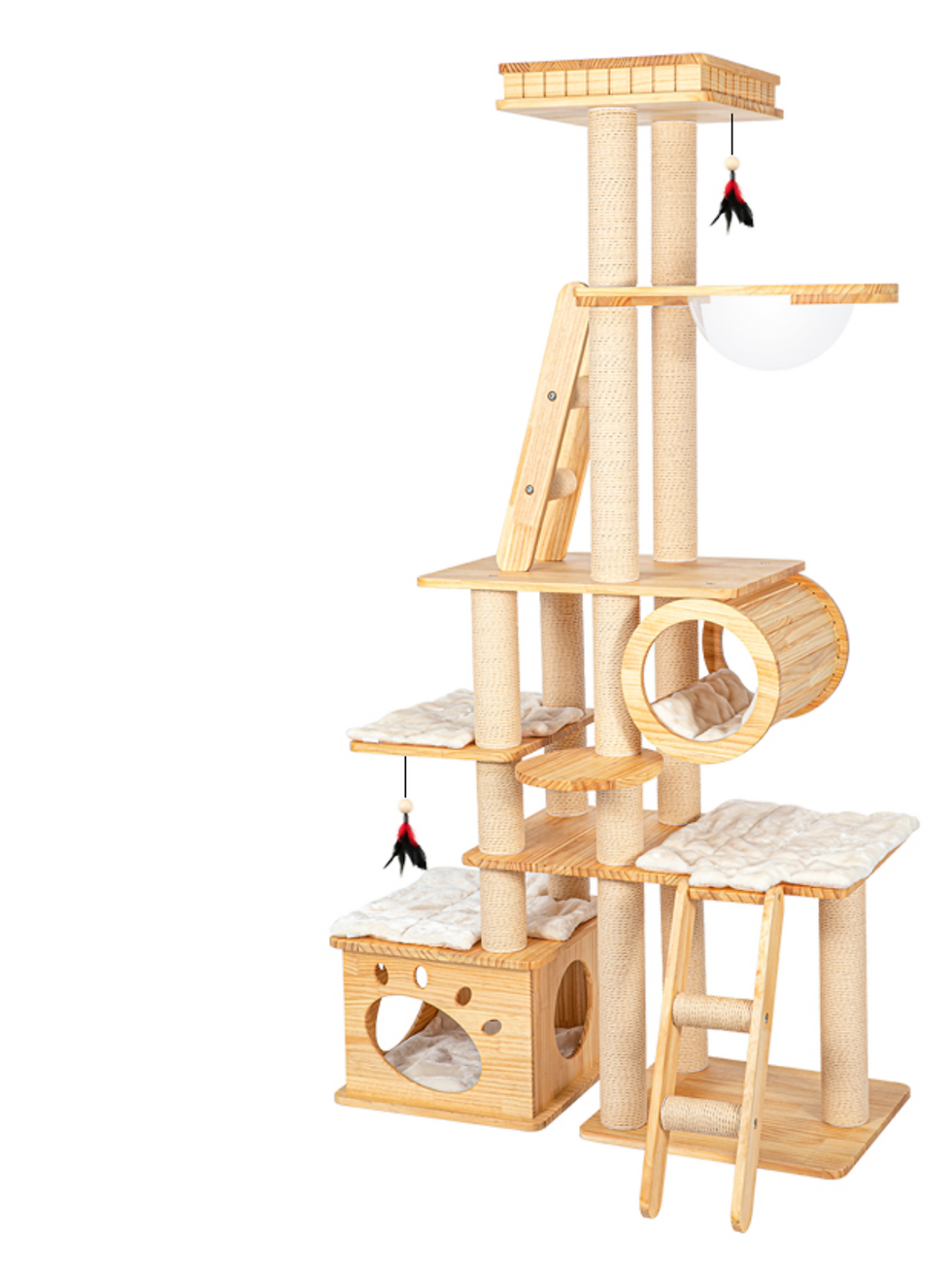 Thumbnail: BIGI NEW 特高實木松木貓咪窩樹貓爬架 P30 H-1.95M TALL PINE wood Cat Tree/Scratchpad 免費送貨