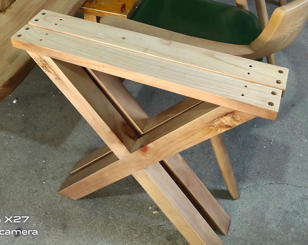 Thumbnail: BiGi 4.5cm New Zealand 100% wood bench in different sizes (with wood leg)