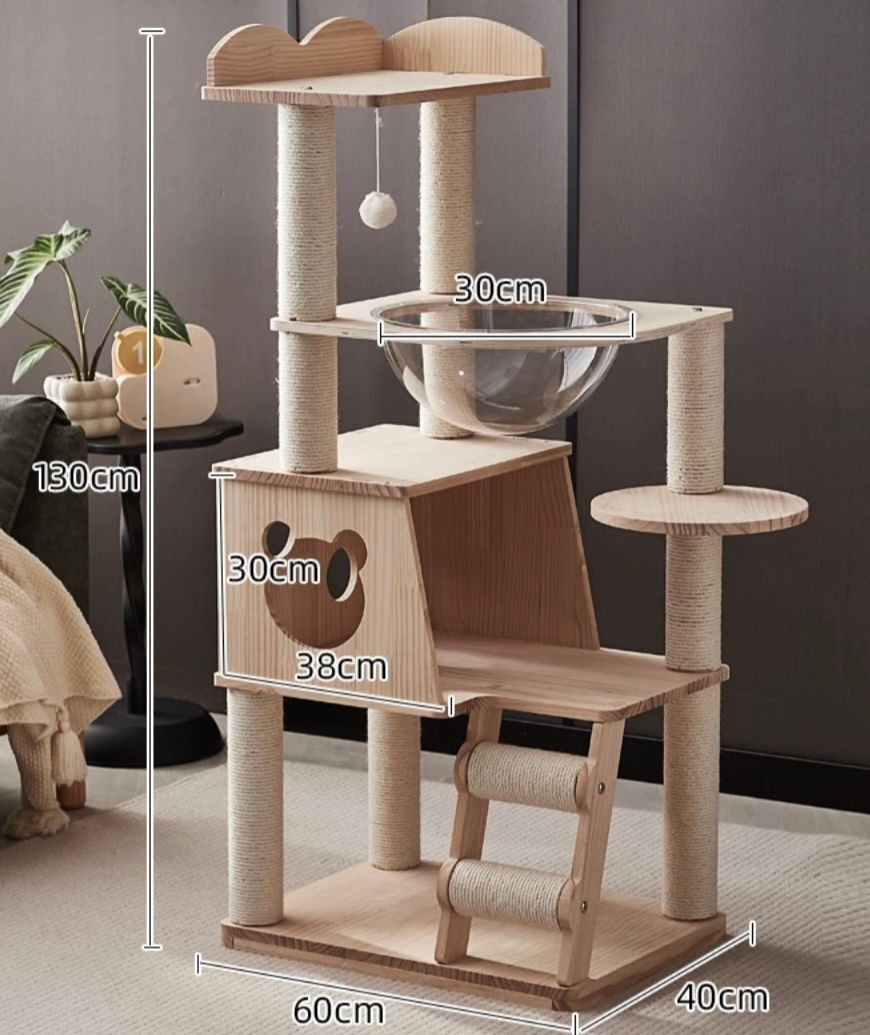 縮圖：BIGI  貓樹 實木貓爬架 P2-36 全新現貨包送貨  Solid wood Cat tree Free delivery