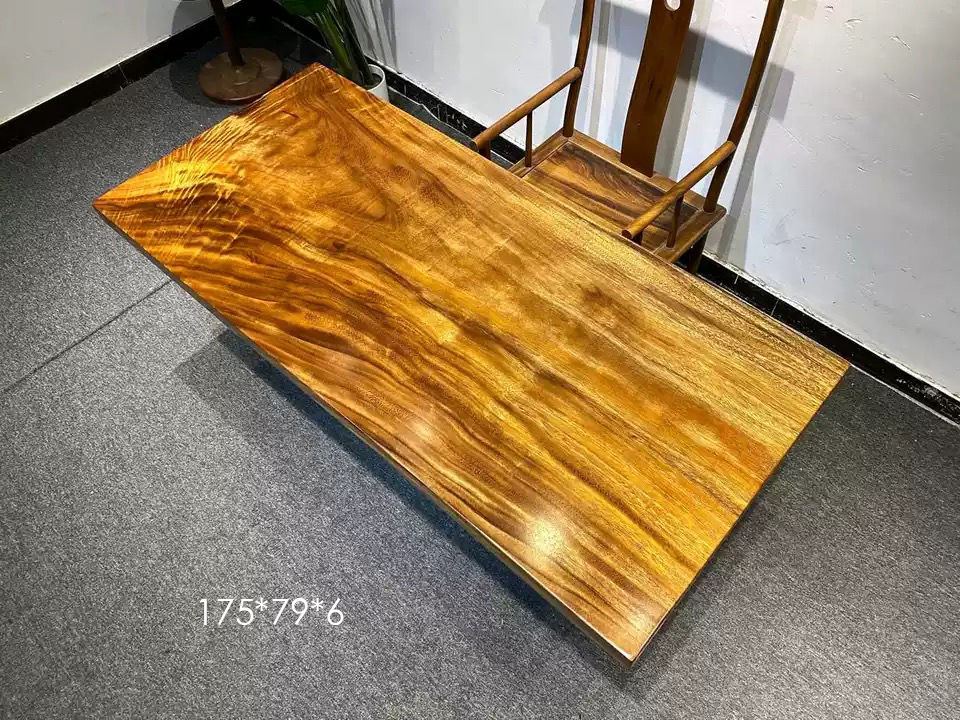 Thumbnail: BIGI 日式 現貨 原整塊 南美進口 胡桃木實木天然邊桌子 #N South America Solid Walnut Table