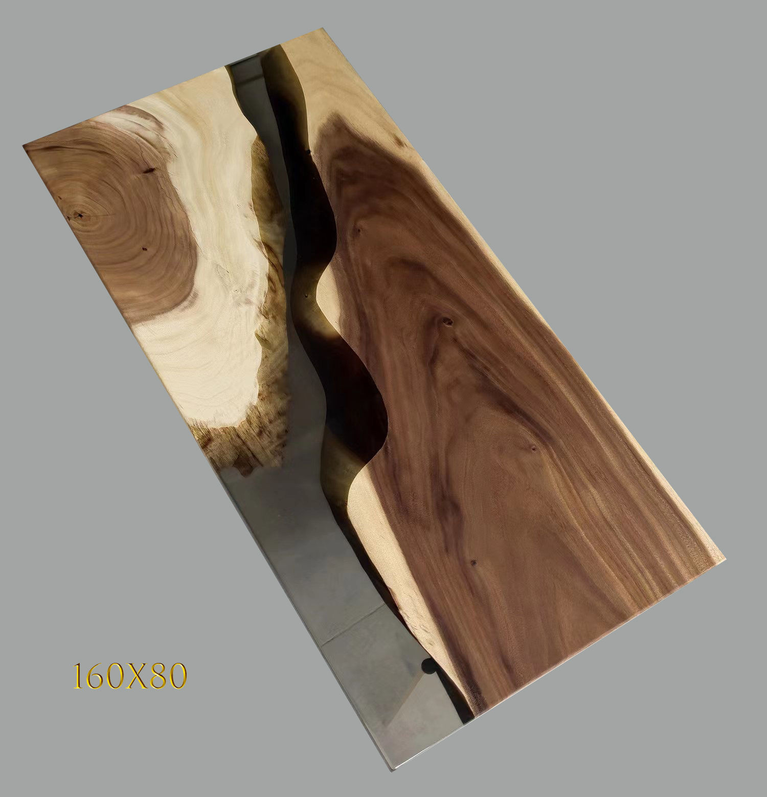 R230830-13 BIGI 樹脂胡桃木 160x80 Epoxy resin Walnut table in stock