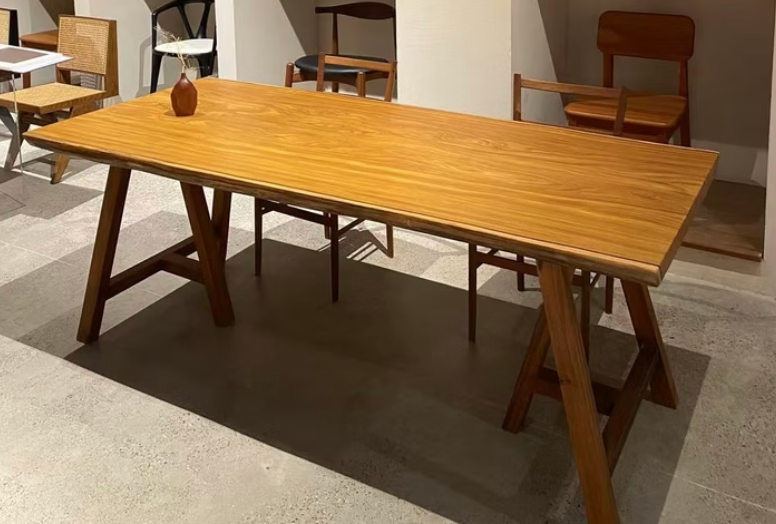Thumbnail: BiGi 4-5cm 泰國柚木原木天然邊餐枱 不同尺寸訂造 Thailand Teak wood table in different sizes