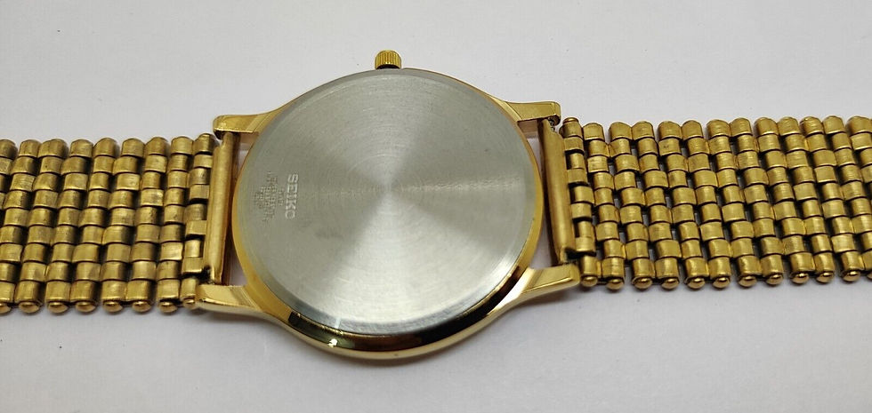 Thumbnail: Seiko Slim Quartz New Battery Roman Numerals Japanese Man Wrist Watch C09