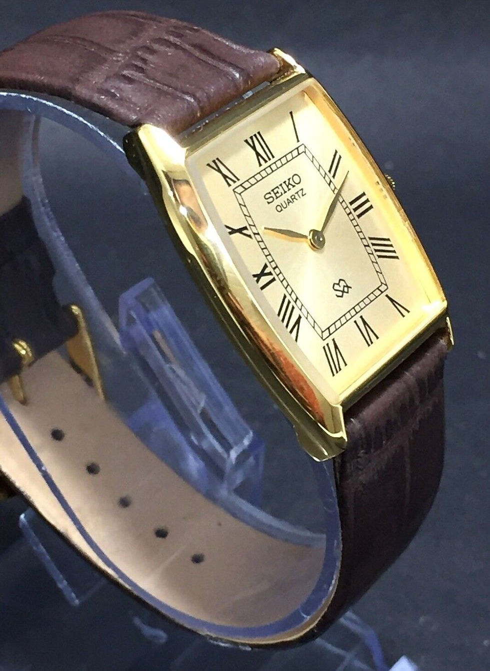 Thumbnail: Seiko Slim Quartz New Battery Roman Numerals Japanese Man Wrist Watch B65