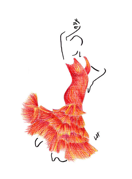 Calypso dancer in red dress Latin Mexican Spanish