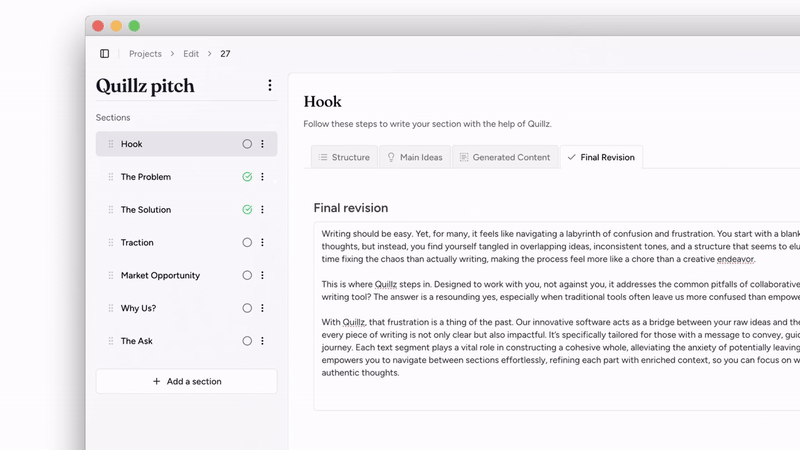 Track progress like a to-do list, and collaborate seamlessly