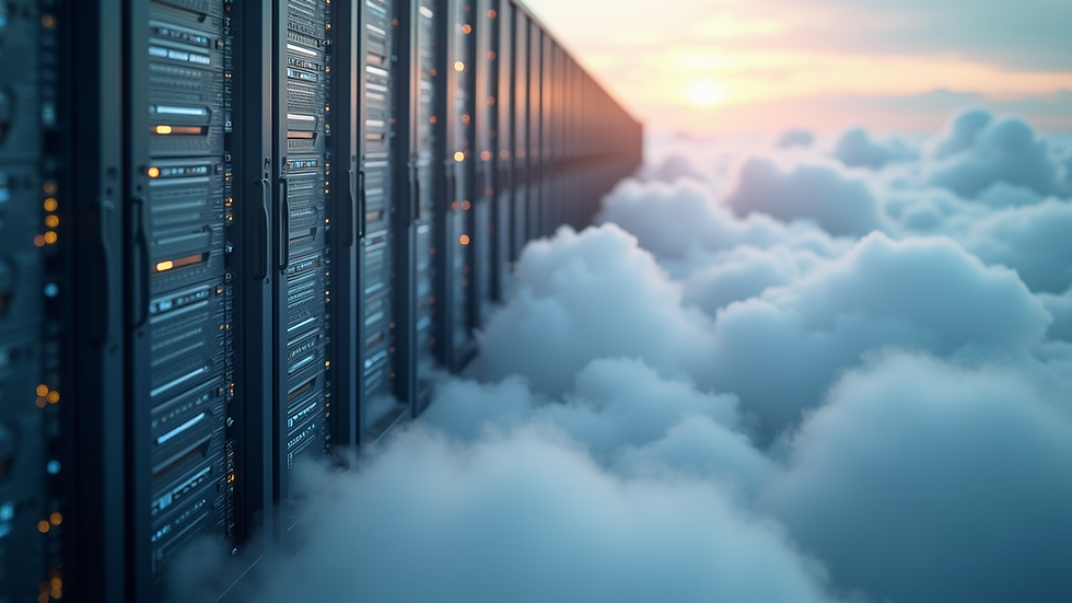 High angle view of a cloud server setup