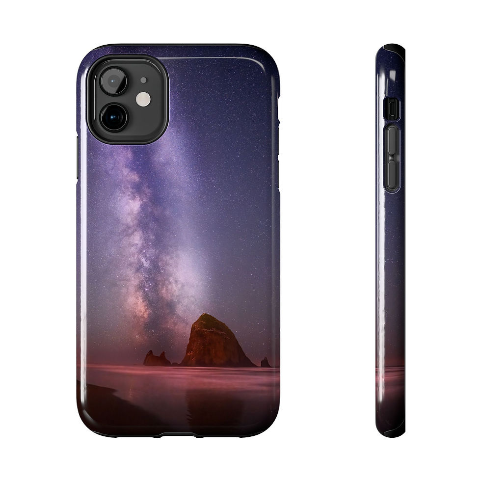 Oregon Coast Night Sky Phone Case — Milky Way over Cannon Beach & Haystack Rock