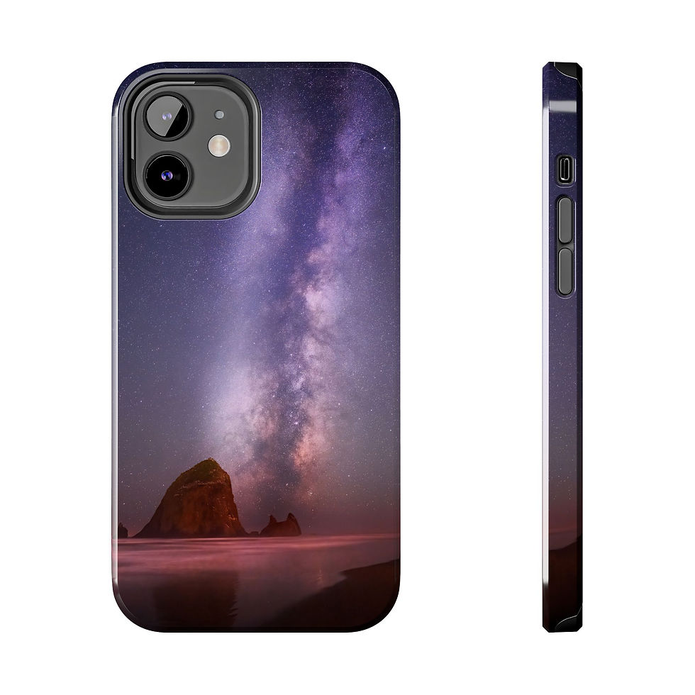 Thumbnail: Oregon Coast Night Sky Phone Case — Milky Way over Cannon Beach & Haystack Rock