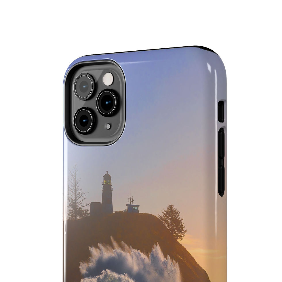 Thumbnail: Oregon Coast Lighthouse Phone Case — Sunrise Waves King Tide