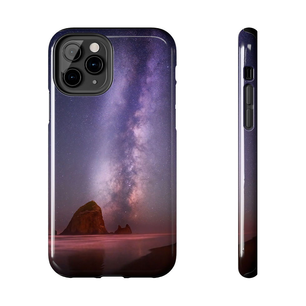Thumbnail: Oregon Coast Night Sky Phone Case — Milky Way over Cannon Beach & Haystack Rock