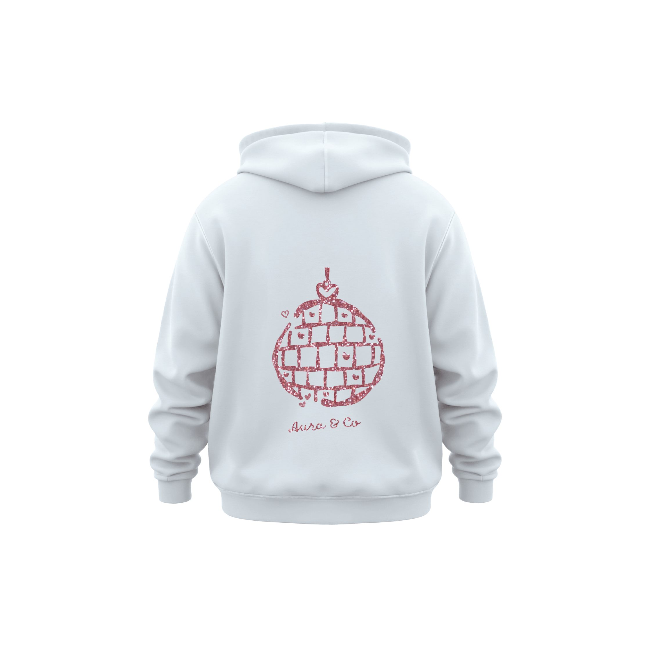 Disco Heart Hoodie Blanca