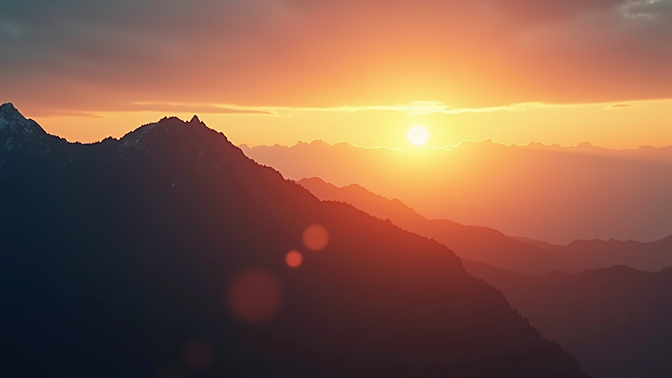 Close-up of a sunrise over a mountain symbolizing new beginnings